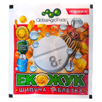 Інсектицид від шкідників рослин Еко Жук, шипуча пігулка, 8г