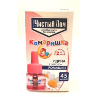 Рідина для фумігатора від комарів, Чистий Дім Комарішка, для дітей, з ароматом ромашки, 45 ночей