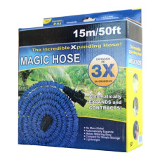 Шланг поливочный растягивающийся, Magic Hose 3Х, с распылителем, 15м