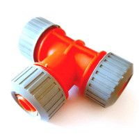 Цанга шлангова сполучна, трійник, 3/4", сіра