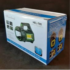 Фонарь LED, аккумуляторный, кемпинговый, HEL-T95, с солнечной панелью, 7 режимов