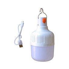 Лампа для кемпинга, USB-зарядка, на аккумуляторе, крючок, 20Вт