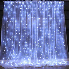 Гирлянда Xmas Штора, 300 led W-9 Белая (Copper), медный провод, 3х3м