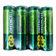 Батарейка АА, сольова, R6, 1,5V, 4шт/уп, GP Greencell