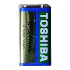 Батарейка крона, солевая, 6F22, 9V, Toshiba