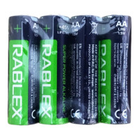 Батарейка АА, alkaline, лужна LR6, 1,5V, 4шт/уп, Rablex Super Power