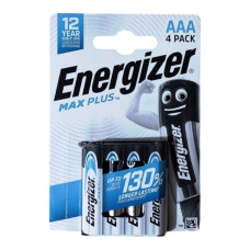 Батарейка Энерджайзер / Energizer Max Plus ААА, alkaline, LR3, 1.5V, 4шт/уп