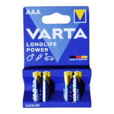 Батарейка Варта / Varta LongLife Power ААА, alkaline, LR3, 1.5V, 4шт/уп