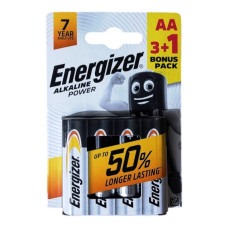 Батарейка Энерджайзер / Energizer Power АА, alkaline, LR6, 1.5V, 4шт/уп